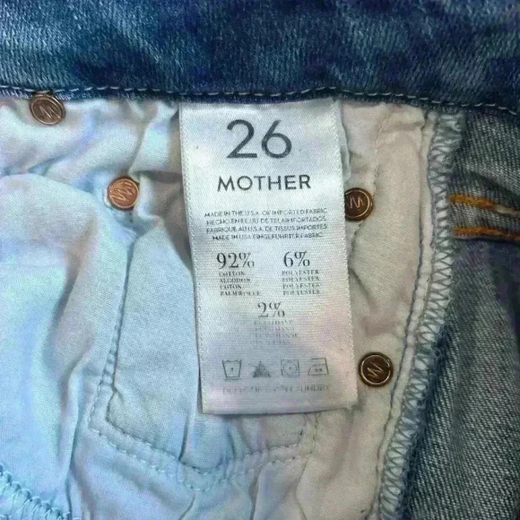 Mother The Looker Jeans in Whole Lotta Trouble Medium Wash Blue Denim Size 26 - Picture 8 of 8